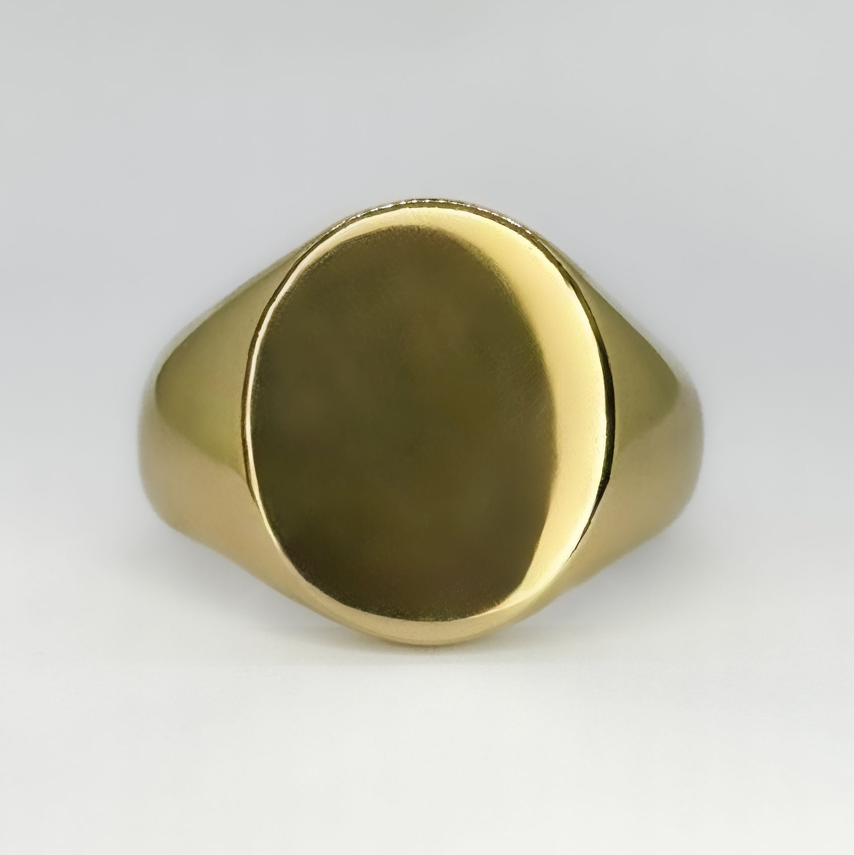 Gold Oval Signet Ring 9.3g
