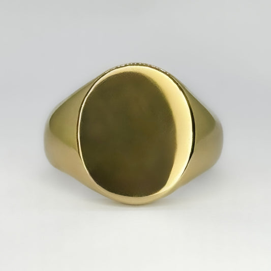 Gold Oval Signet Ring 9.3g