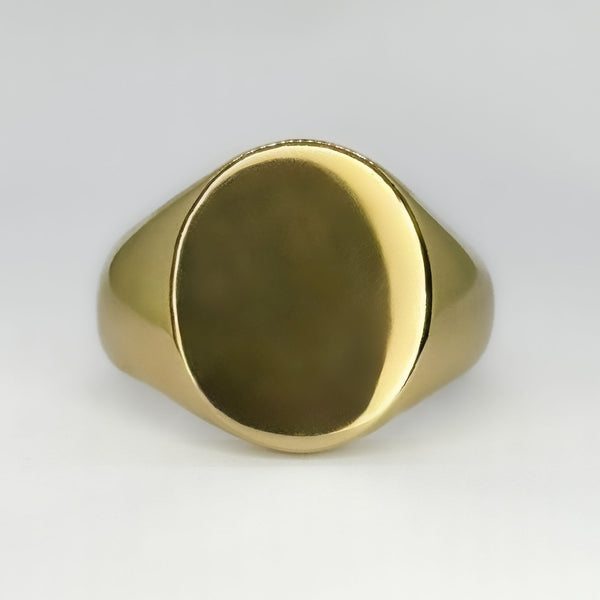 Gold Oval Signet Ring 9.3g