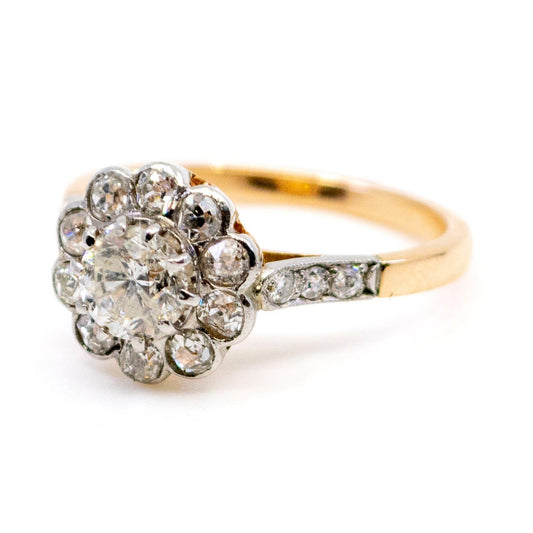 Diamond 14k Platinum Cluster Ring 10314-4983