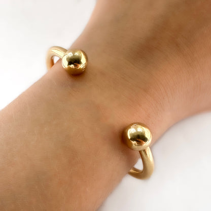 Vintage 9ct Yellow Gold Torque Bangle Bracelet