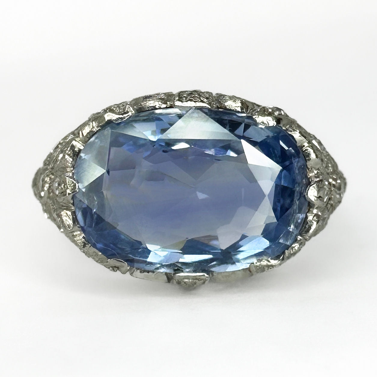 Antique 4ct Sapphire And Diamond Ring