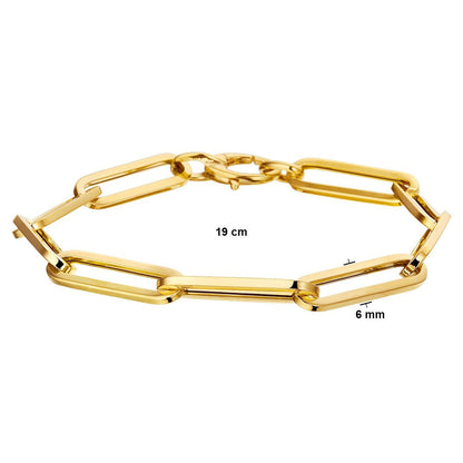 9cr Yellow Gold Paper Clip Chain Link Bracelet