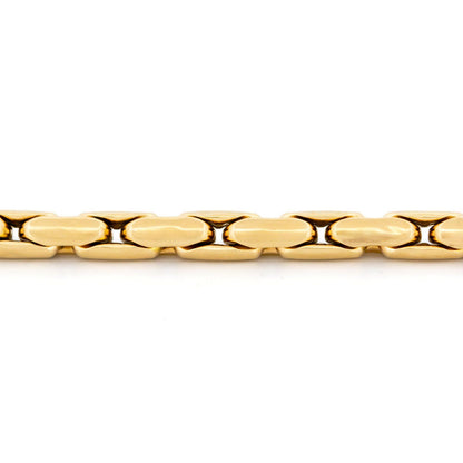 A yellow gold elongated box link bracelet