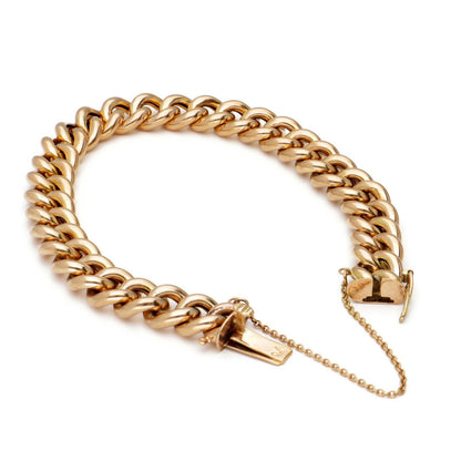 Vintage 14ct Yellow Gold Curb Link Bracelet