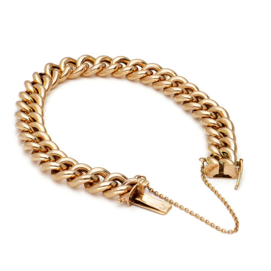Vintage 14ct Yellow Gold Curb Link Bracelet