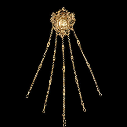 Antique Victorian Silver Gilt Chatelaine Rococo Decorations - c.1860