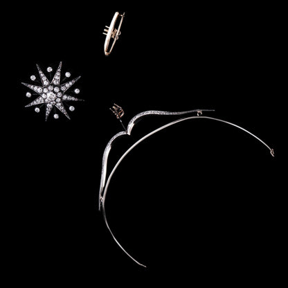 Spectacular Antique Victorian Diamond Tiara with Diamond Star - c.1890