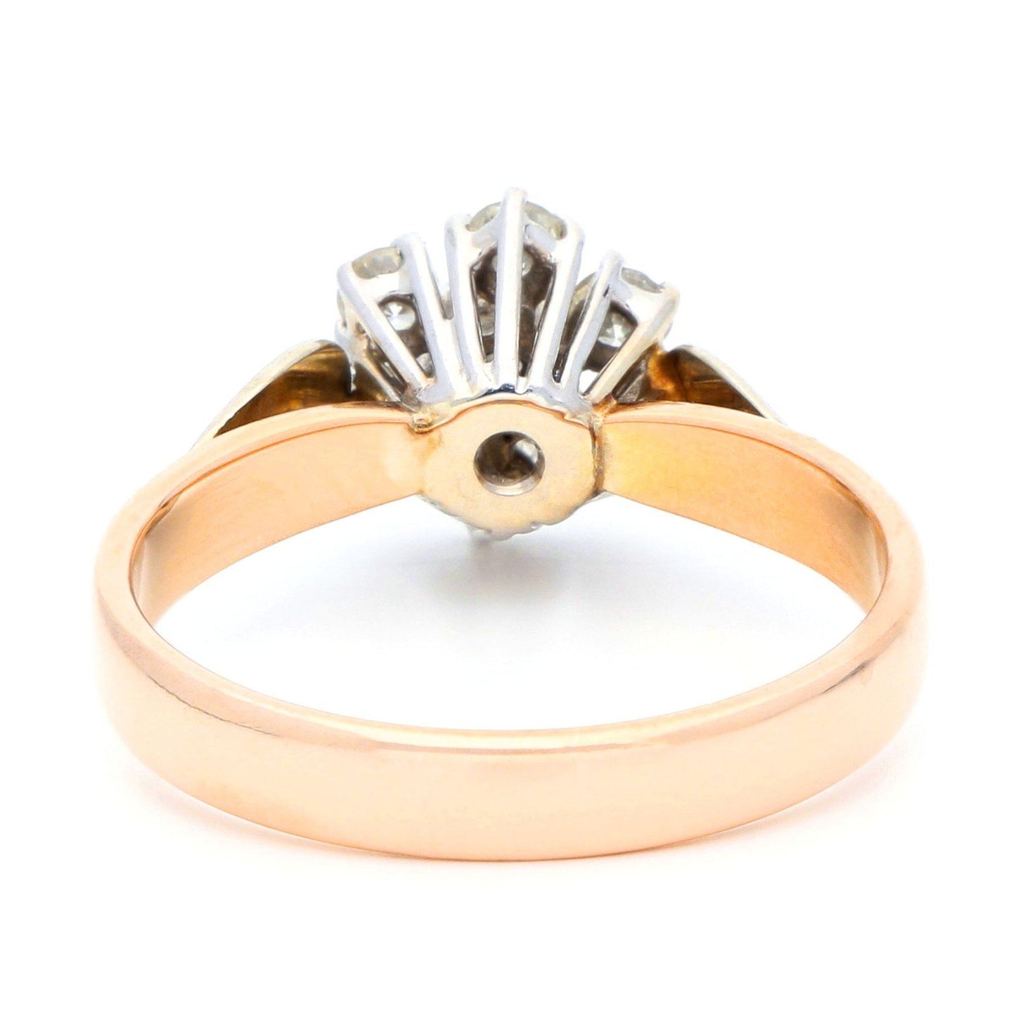 Vintage 14 Carat Rose and White Gold Diamond Cluster Ring, 0.54 Carat