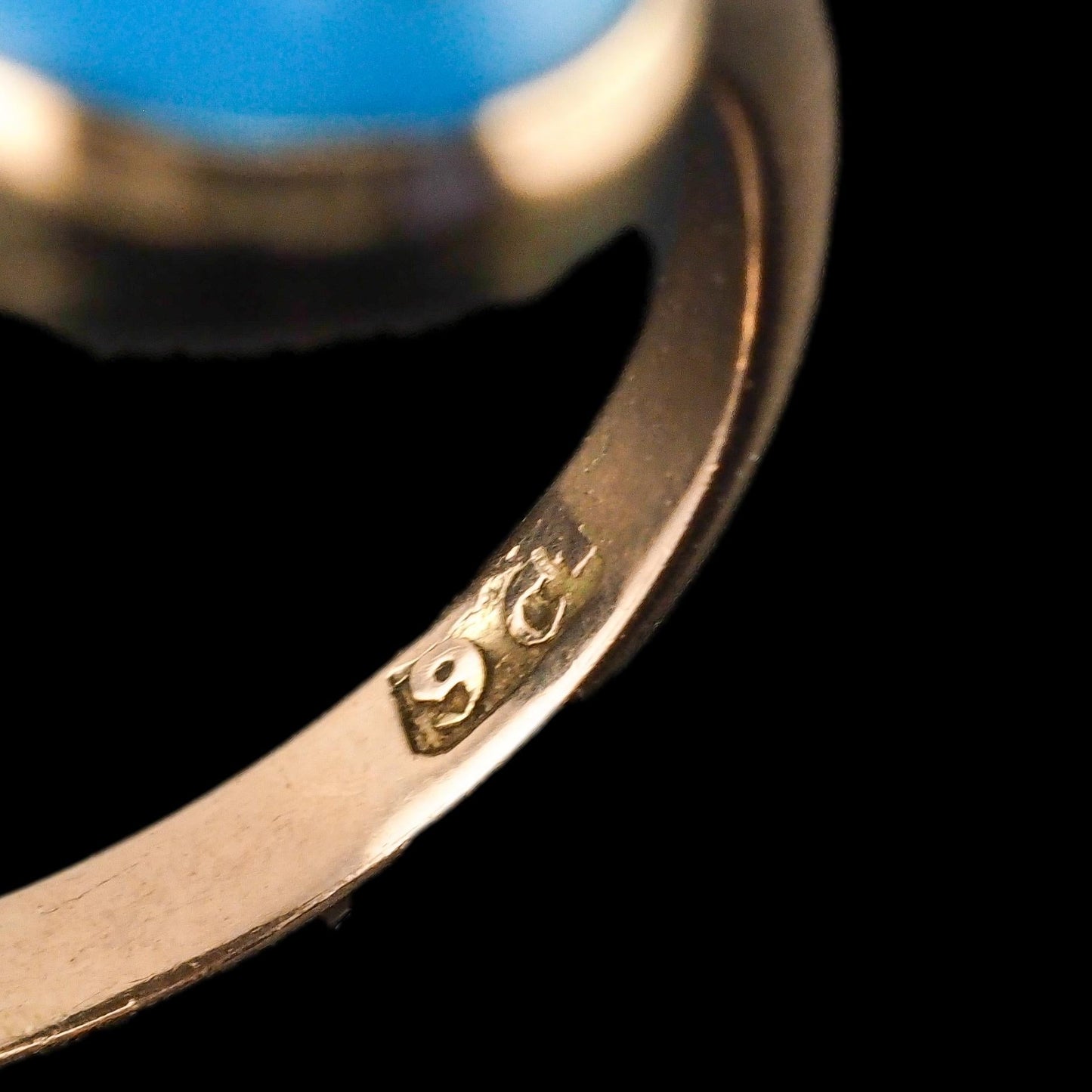 Antique Victorian Blue Enamel & Gold Star Pearl Ring 9K Gold - c.1880