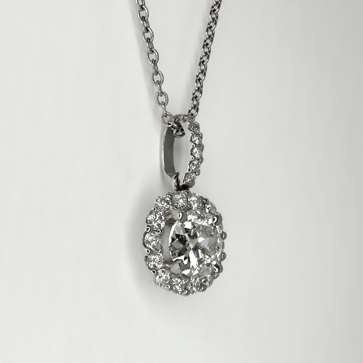 0.82ct Diamond Halo Pendant