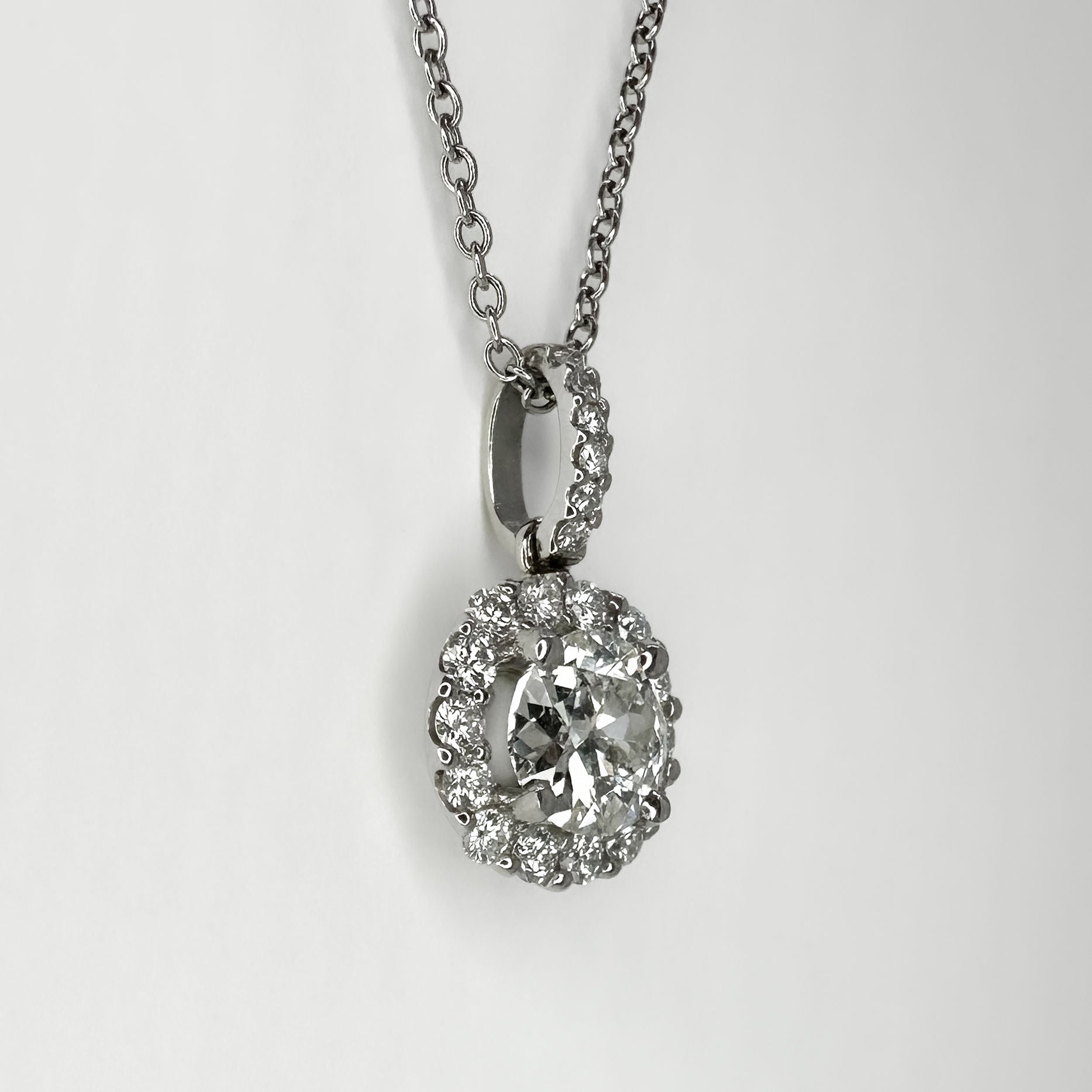 0.82ct Diamond Halo Pendant