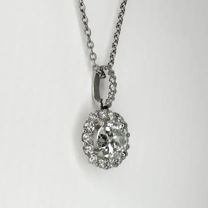 0.82ct Diamond Halo Pendant