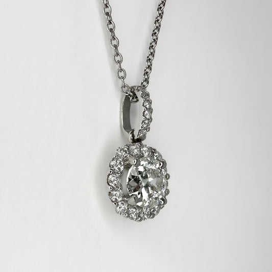 0.82ct Diamond Halo Pendant