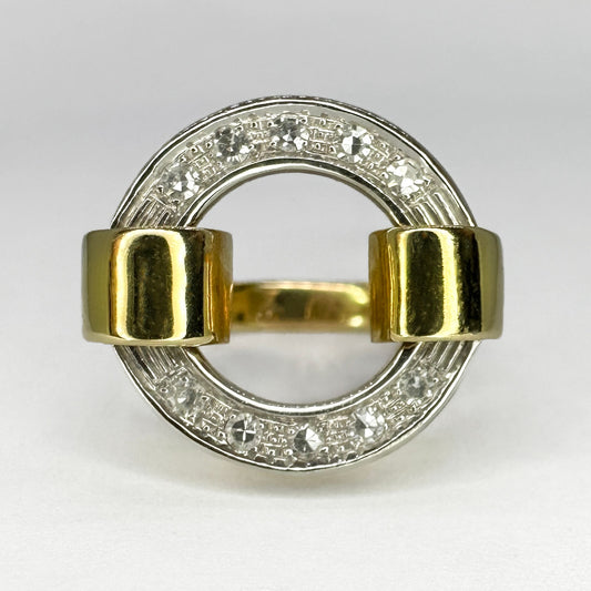 Vintage Diamond Open Circle Ring