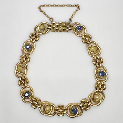 15ct Sapphire and Pearl Bracelet