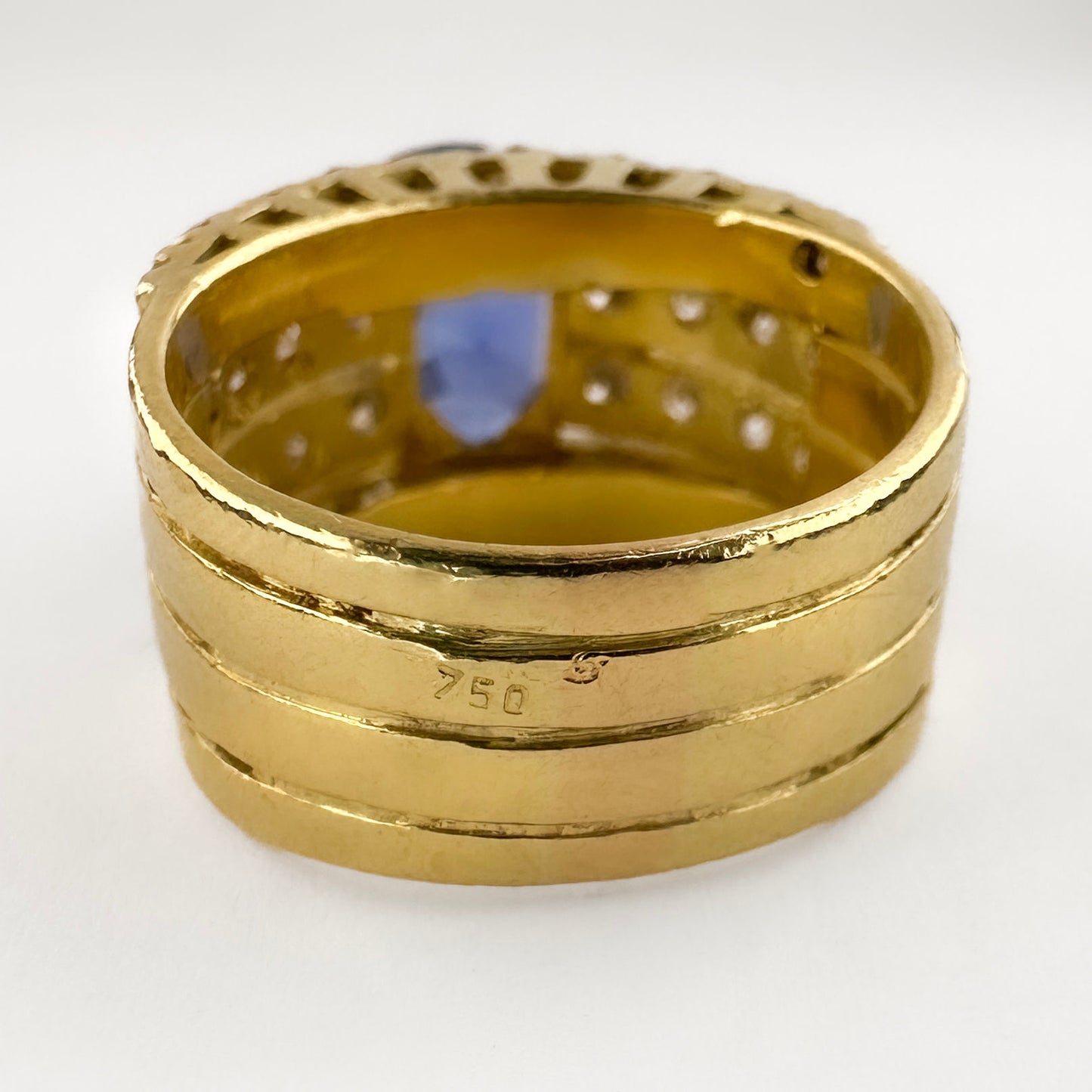 2.5ct Cornflower No Heat Ceylon Sapphire and Diamond Dress Ring