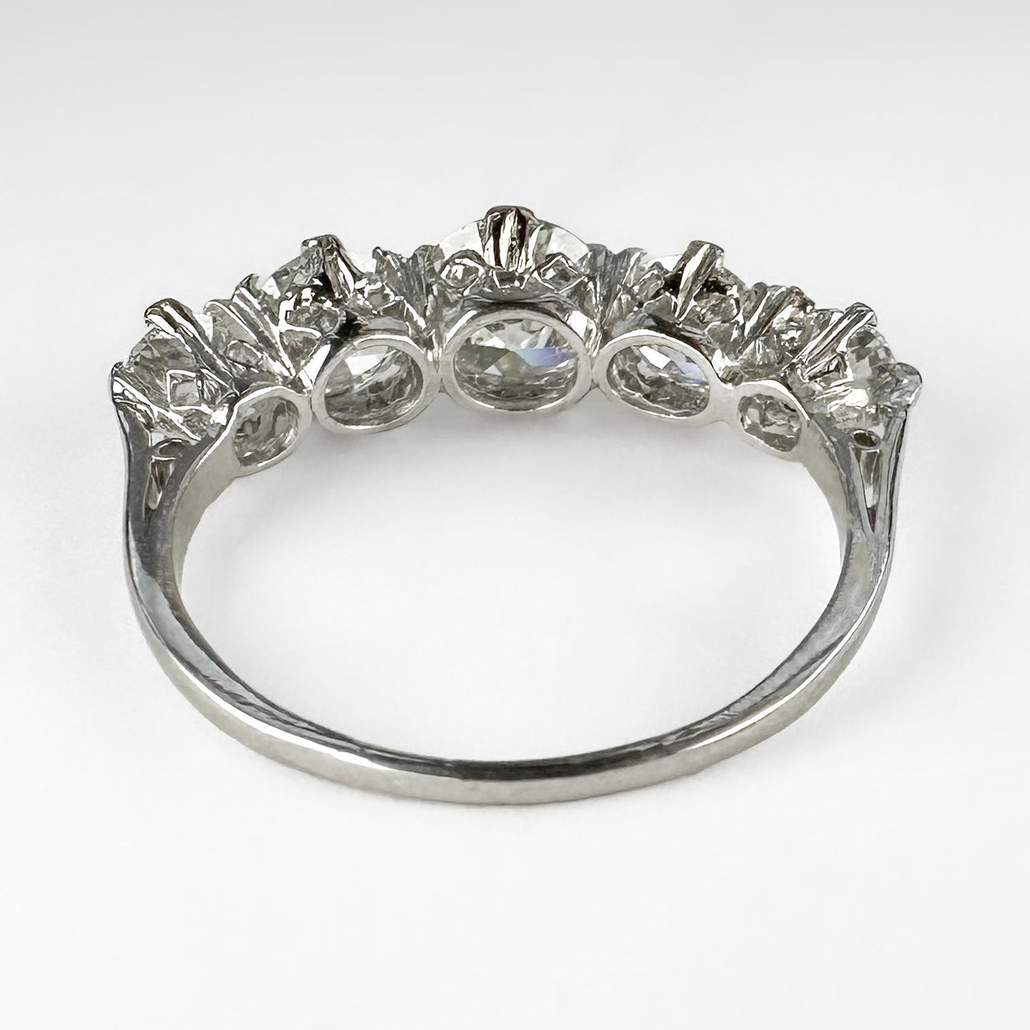 Edwardian Antique Diamond Five Stone Engagement Ring