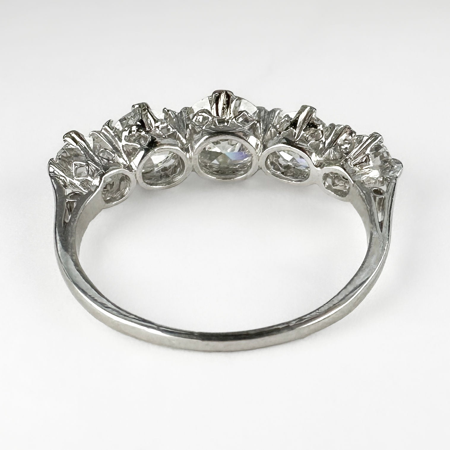 Edwardian Antique Diamond Five Stone Engagement Ring