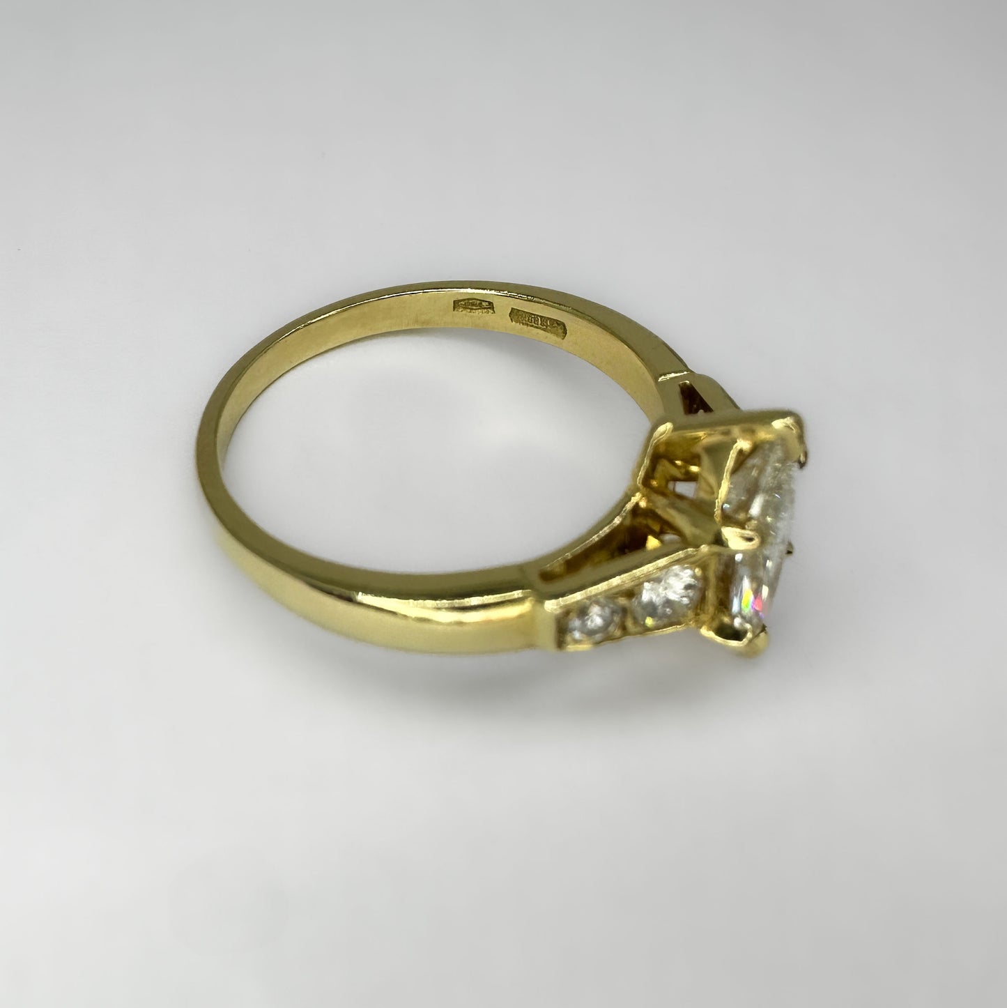 Vintage 1.16ct Navette Diamond Solitaire Ring