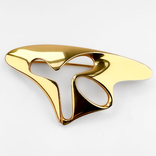 Vintage Georg Jensen Splash Gold Brooch