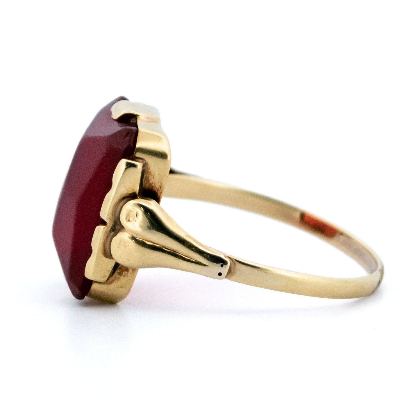 Vintage Carnelian Statement Dress Signet Ring