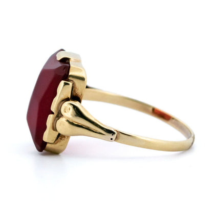 Vintage Carnelian Statement Dress Signet Ring