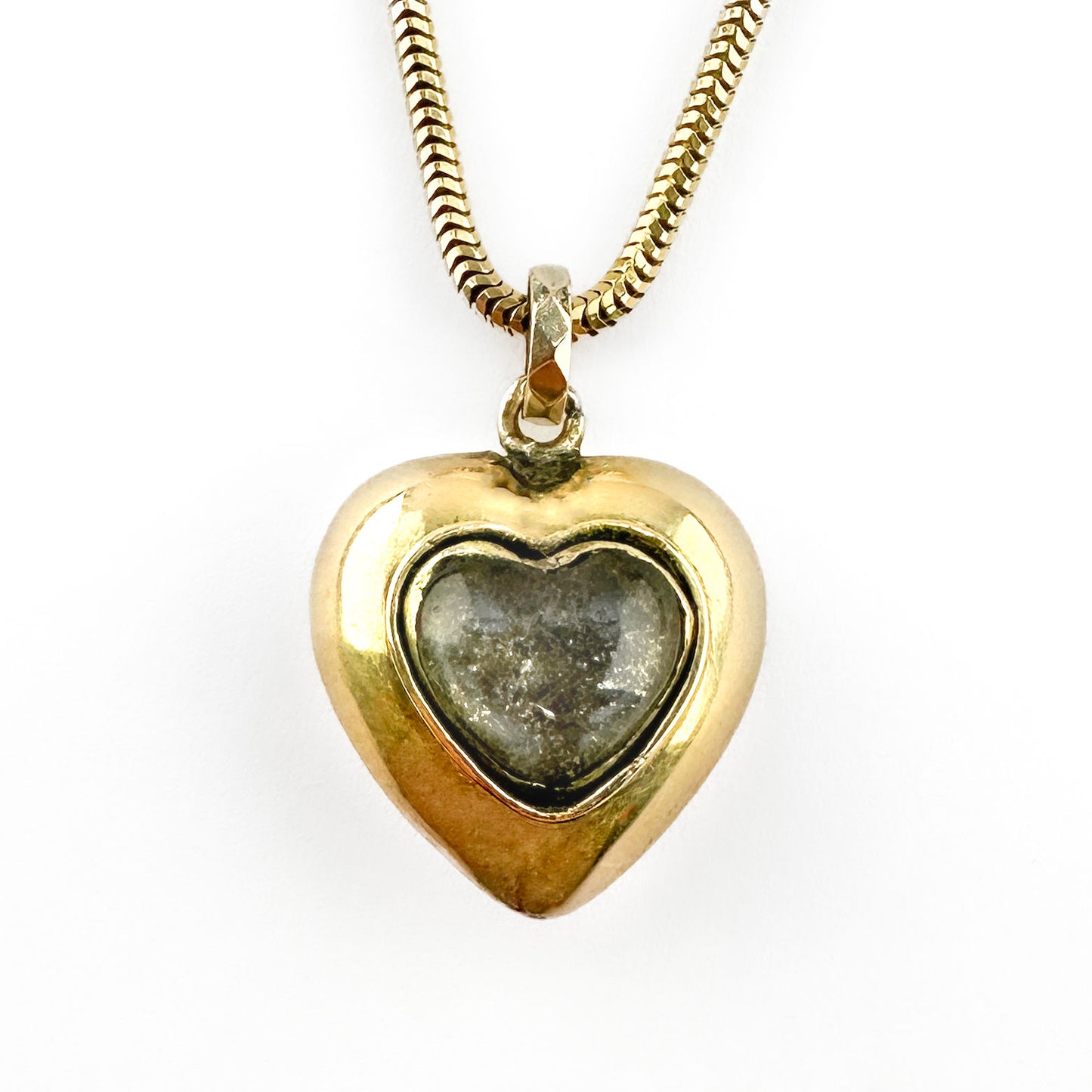 Victorian Antique Old Cut Diamond Set 15ct Gold Heart Locket Pendant