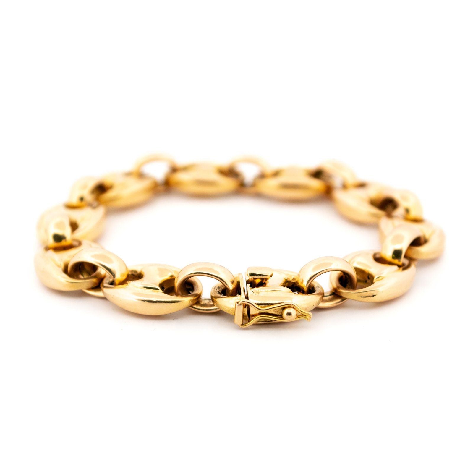 Vintage 18ct Yellow Gold Coffee Bean Link Bracelet