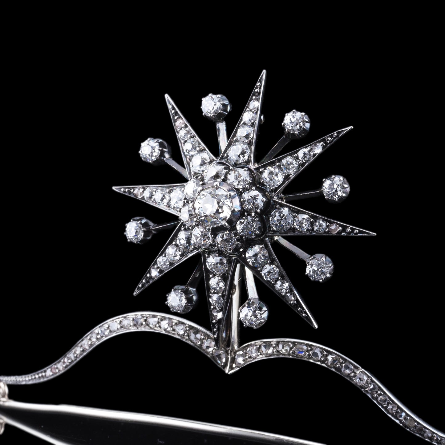 Spectacular Antique Victorian Diamond Tiara with Diamond Star - c.1890