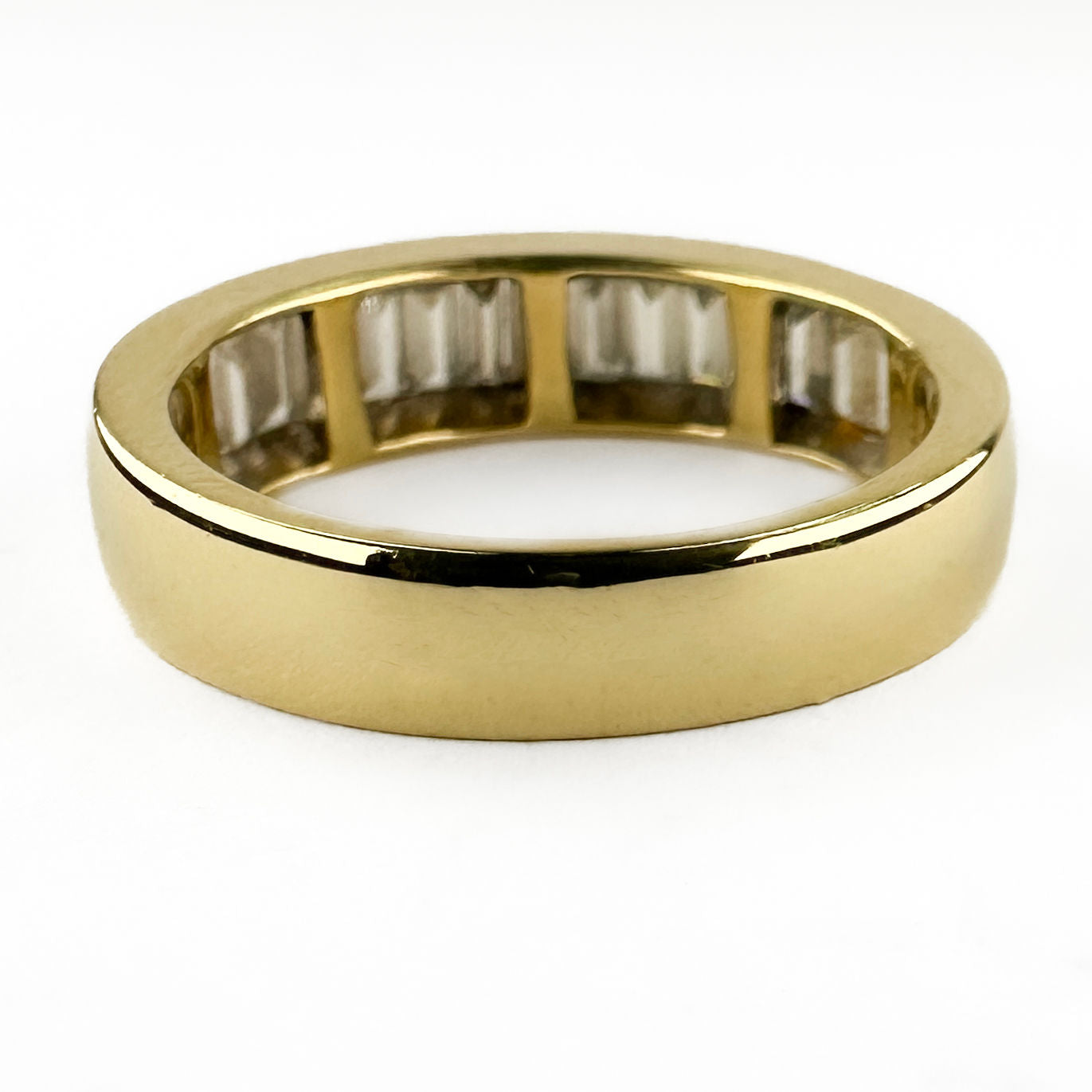 Channel Set 0.75ct Baguette Cut Diamond Half Eternity Band Ring