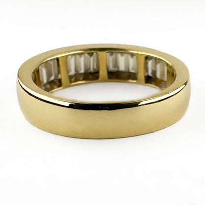 Channel Set 0.75ct Baguette Cut Diamond Half Eternity Band Ring