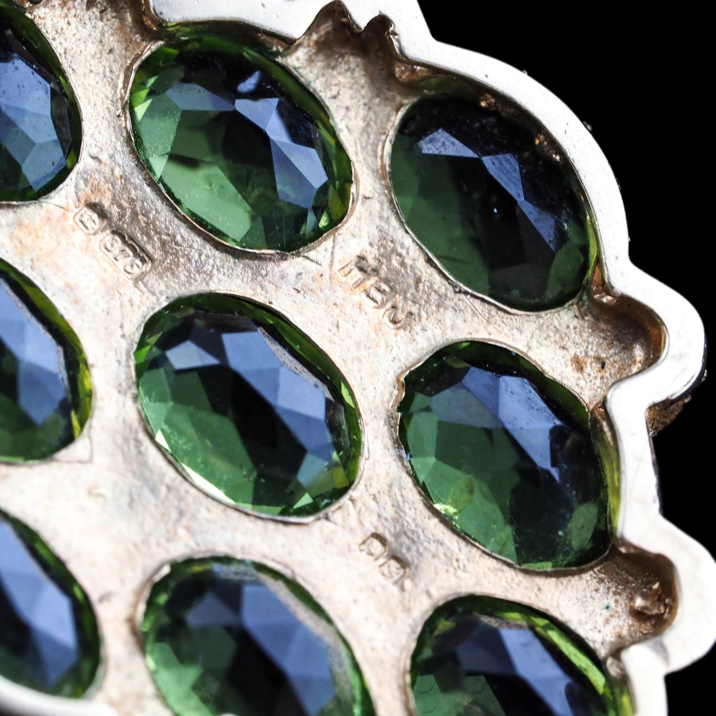 Vintage Peridot and Pearl Cluster Pendant