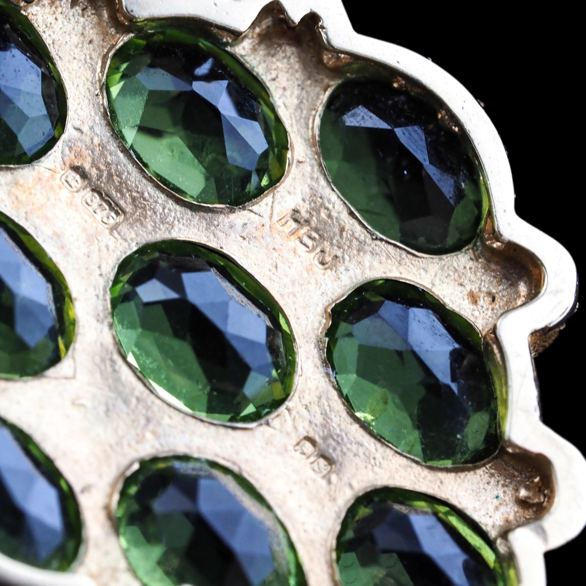 Vintage Peridot and Pearl Cluster Pendant