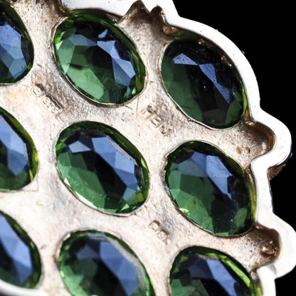 Vintage Peridot and Pearl Cluster Pendant