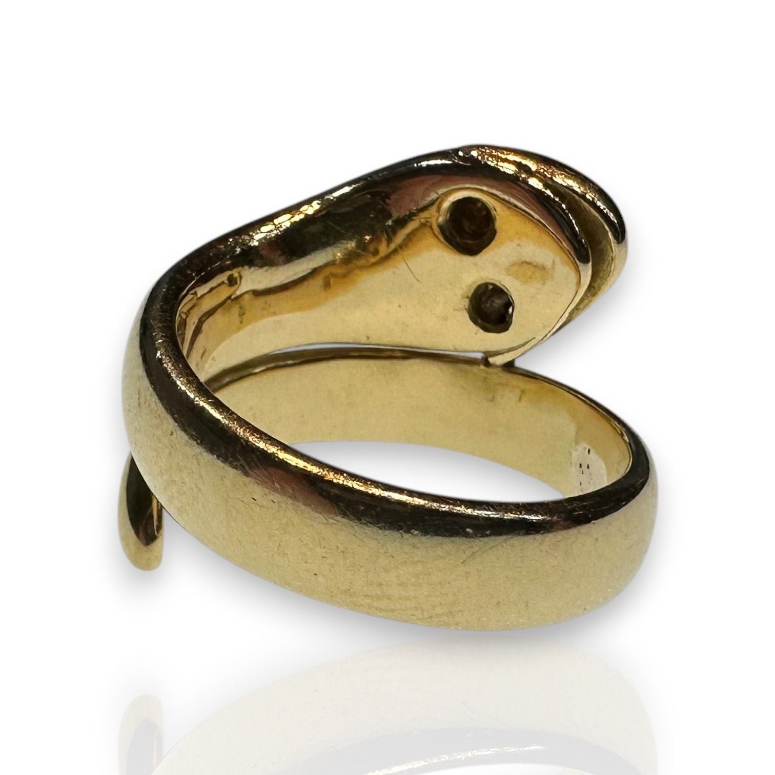 Victorian Antique 18ct Gold Snake Ring with Ruby and Diamond