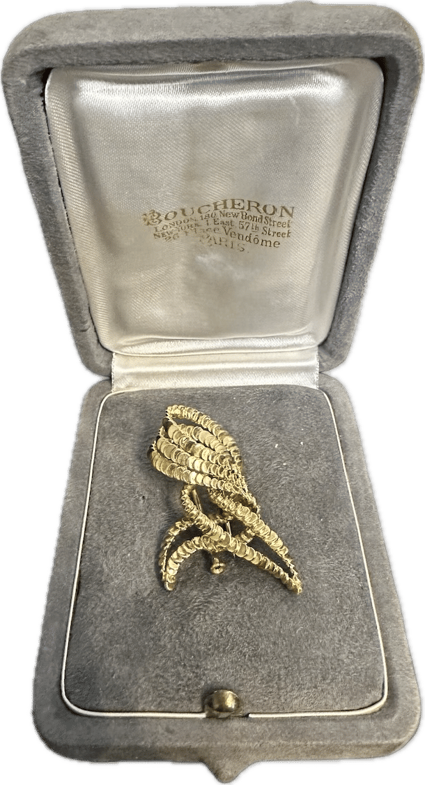 Vintage Boucheron 18ct Yellow Gold Abstract KNotted Ribbon Brooch