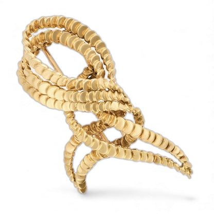 Vintage Boucheron 18ct Yellow Gold Abstract KNotted Ribbon Brooch