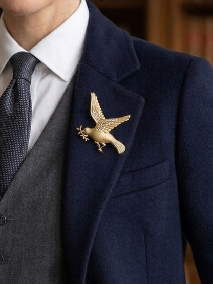 Vintage Diamond and 18ct gold Large Flying Bird Brooch, Circa 1935
