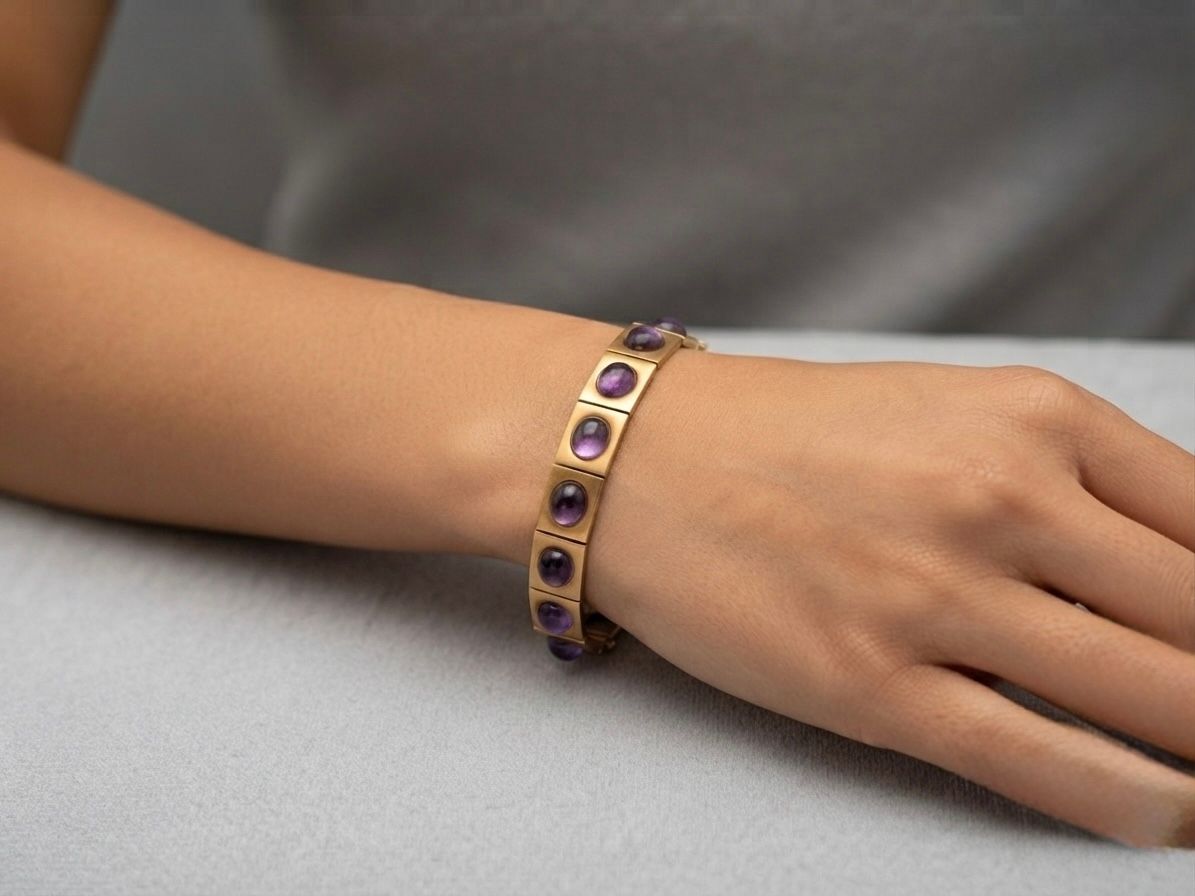 Victorian Amethyst Riviere 18 KT Bracelet