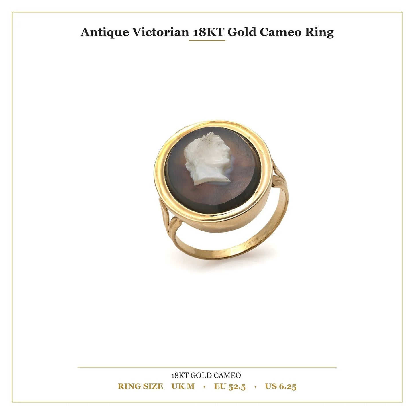 Antique Victorian 18 ct Gold Cameo Ring