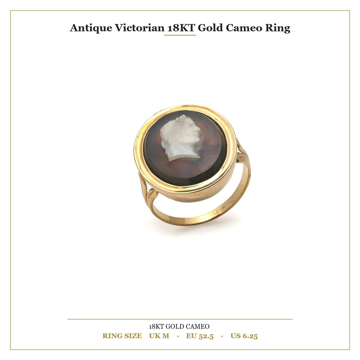 Antique Victorian 18 ct Gold Cameo Ring