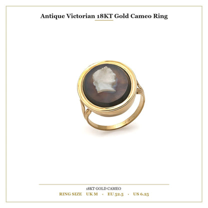 Antique Victorian 18 ct Gold Cameo Ring
