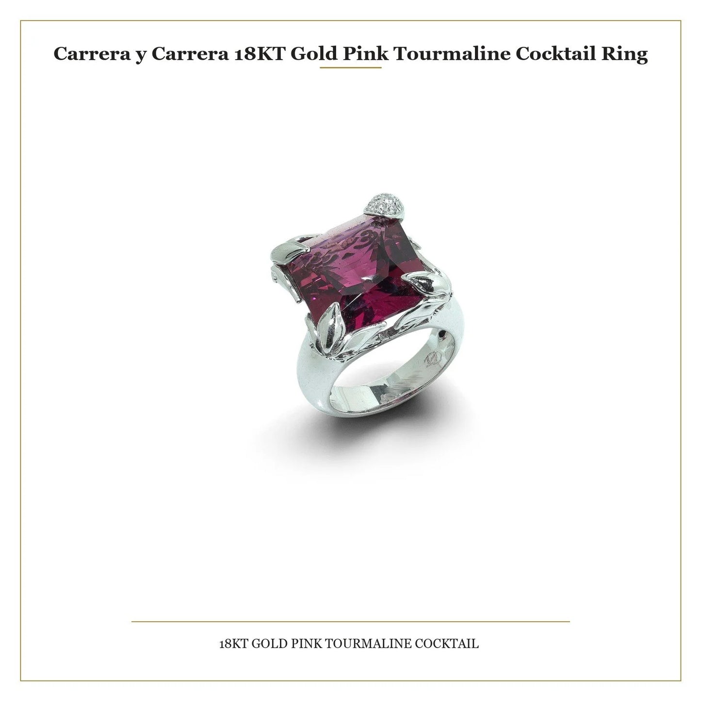 Carrera y Carrera 18 Carat White Gold Pink Tourmaline Cocktail Ring