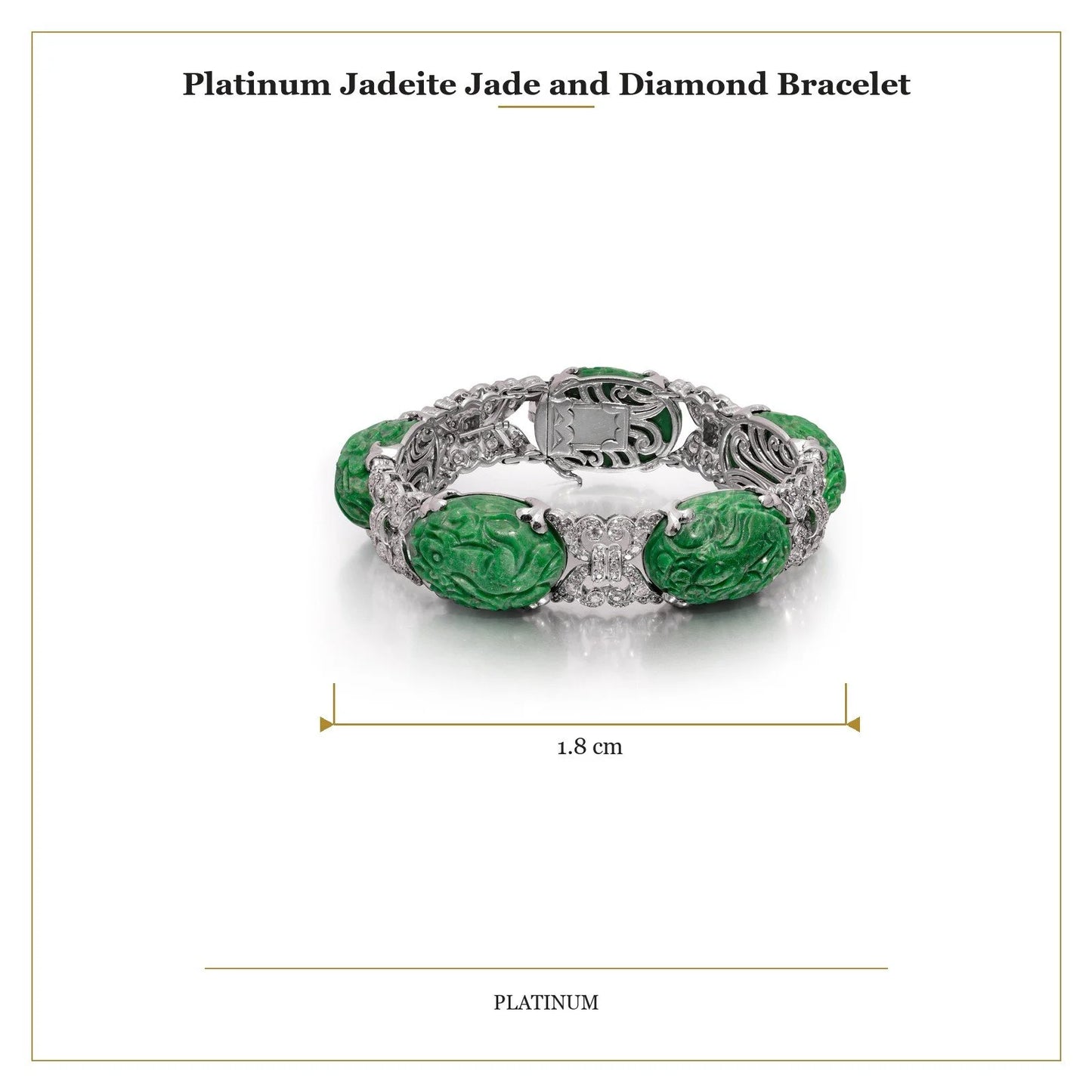 Platinum Jadeite Jade And Diamond Bracelet