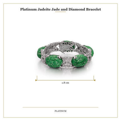 Platinum Jadeite Jade And Diamond Bracelet