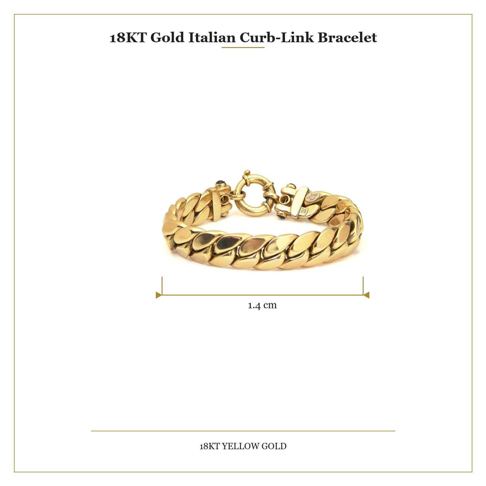 18KT Gold Italian Curb-Link Bracelet