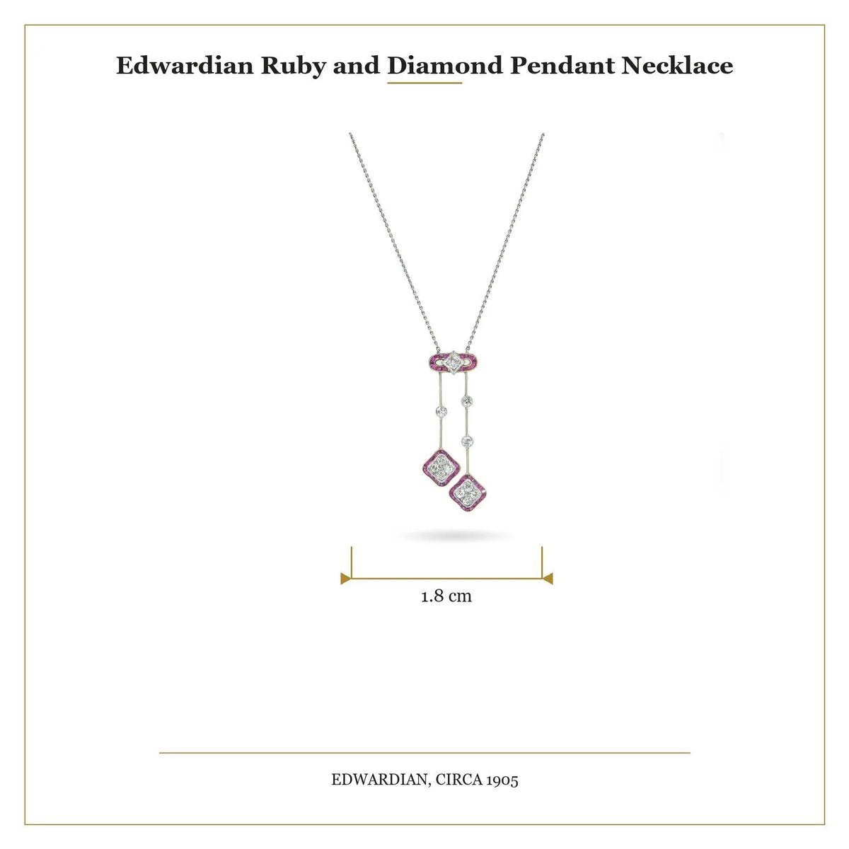 Edwardian Ruby And Diamond Pendant Necklace