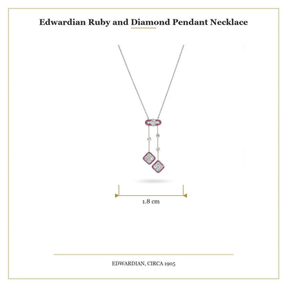 Edwardian Ruby And Diamond Pendant Necklace