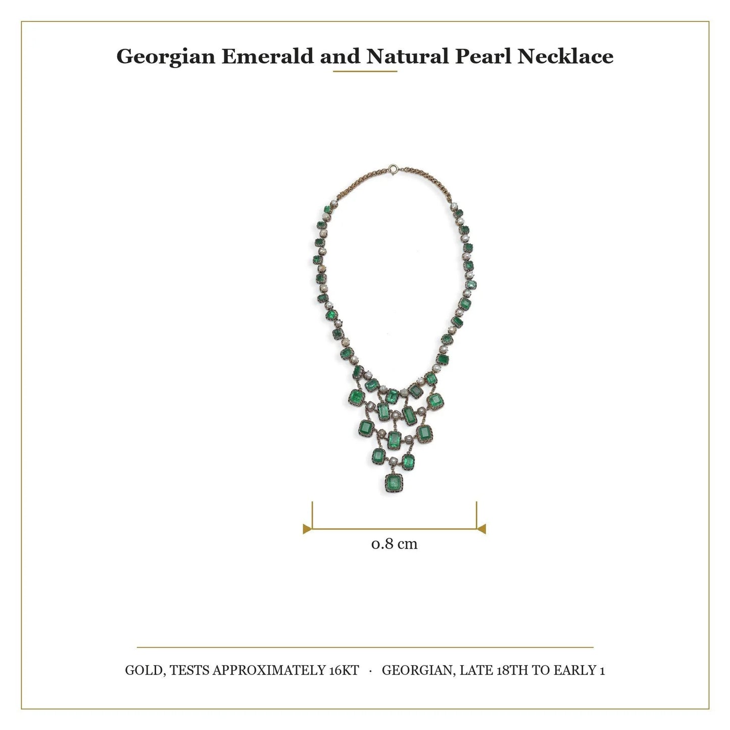 Georgian Emerald And Natural Pearl Necklace
